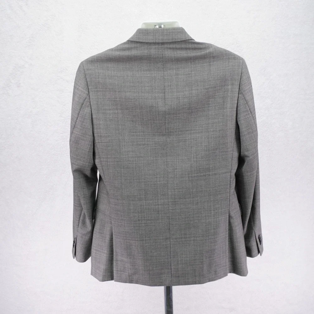 Banana Republic Wool 2 Piece Suit -40R  37 / 31.5- Gray Glen Plaid Flat Front Mi